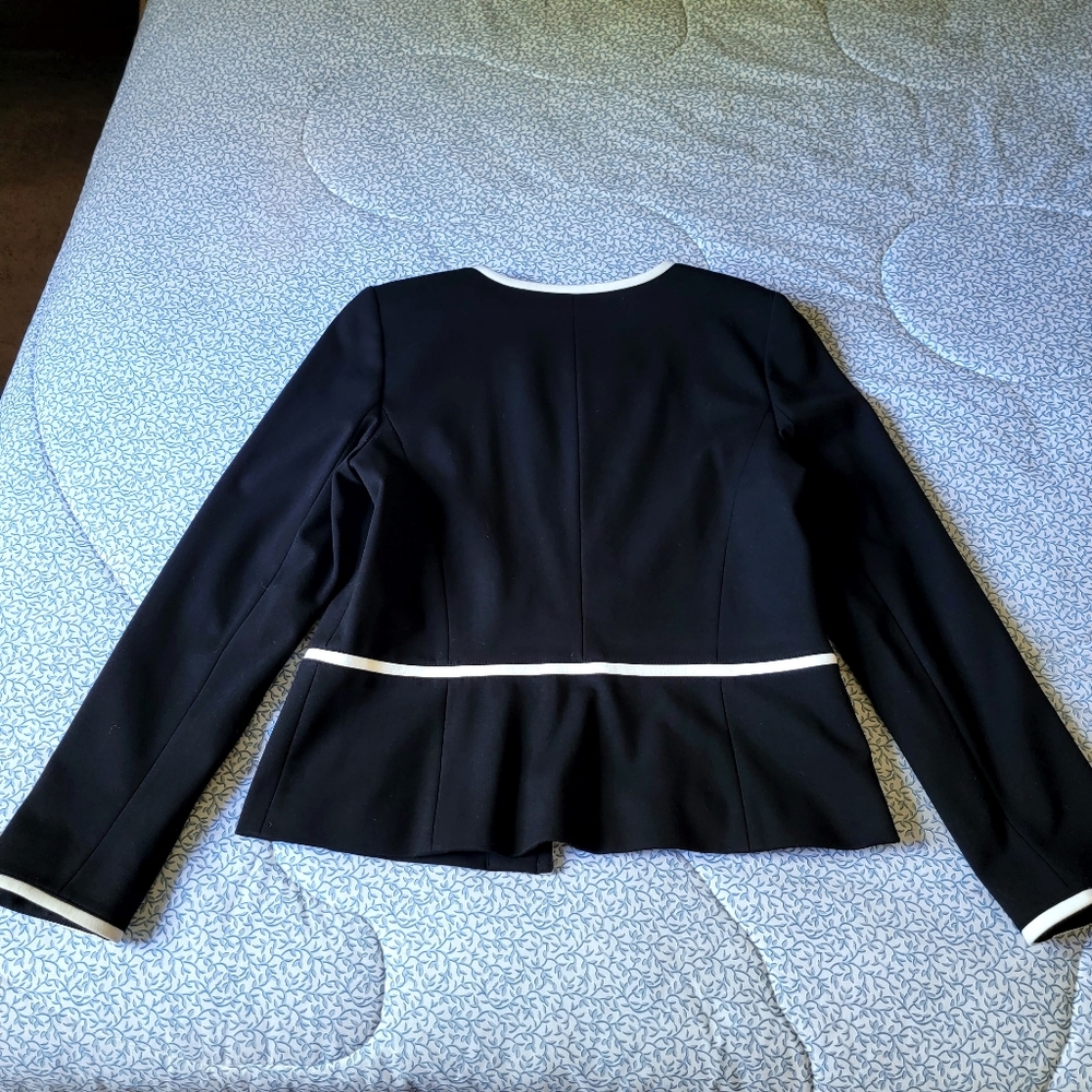 New Talbots Black Open Front Business Office Blazer Coat Size 10 - Picture 10 of 12
